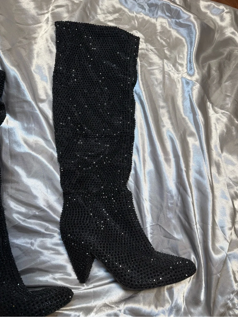 INC International Concepts Black Sequin Over-the-Knee Boots